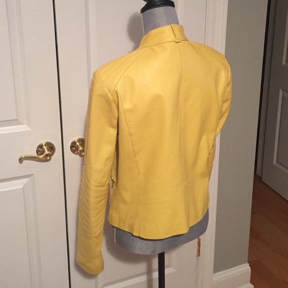 Faux yellow leather jacket - Picture 2 of 4